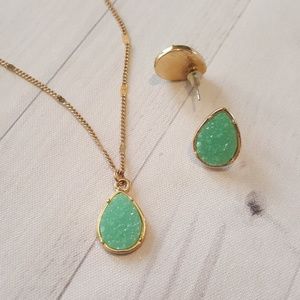 Faux druzy earring and necklace set